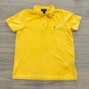 Ralph Lauren Bright Yellow Cotton Polo Shirt Sz M Preppy, Casual Top